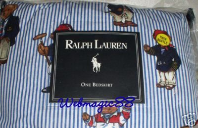 RALPH LAUREN POLO TEDDY BEAR Twin Bed Skirt  