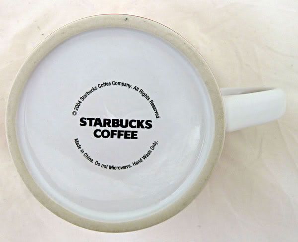 Starbucks 2004 Coffee Cup Christmas Holiday Red on Red Brocade 