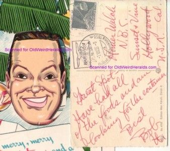 BOB HOPE 1955 Original SIGNED POSTCARD 3 Message To NBC Executive POST 