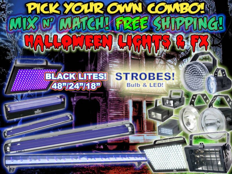 HALLOWEEN PARTY LIGHTS BLACK LIGHT STROBE PACKAGE DEAL  