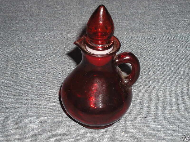 Avon Deep Red Vinegar or Oil Bottle  