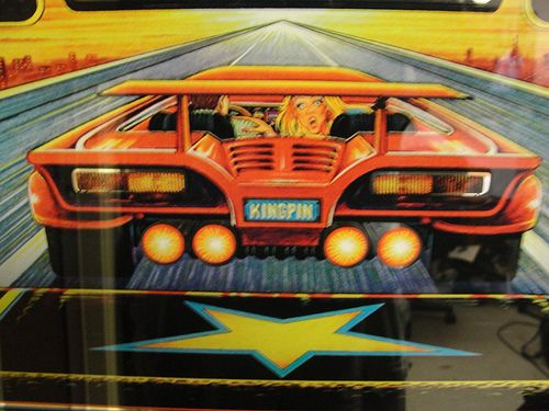 VINTAGE WILLIAMS HIGH SPEED PINBALL MACHINE BACK GLASS  