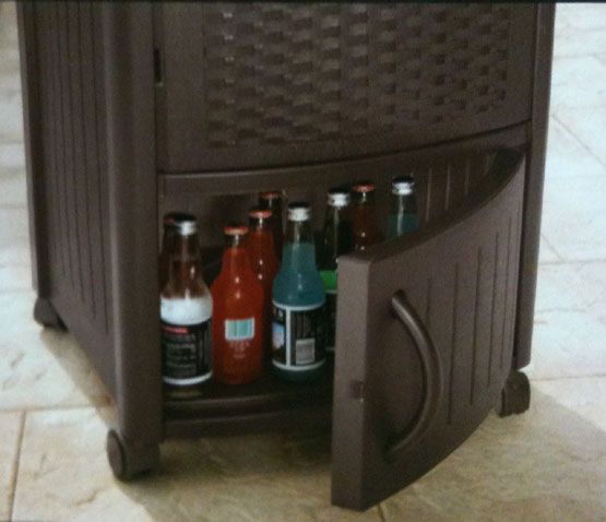 Big Resin Wicker PATIO ICE COOLER Drink Storage Chest  