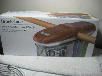 Brookstone Automatic tie Rack Wood Finish Motorized  