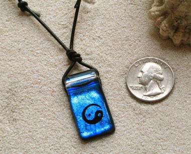 Dichroic Glass Pendant Taiji Taoist Yin Yang Symbol  